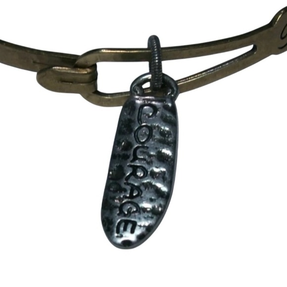 BRIGHTON Gold & Silver Tone Charm Bangle Bracelet Courage Life 0860 - Picture 5 of 8